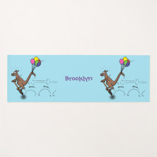 Australian humour kangaroo cartoon illustration yoga mat
