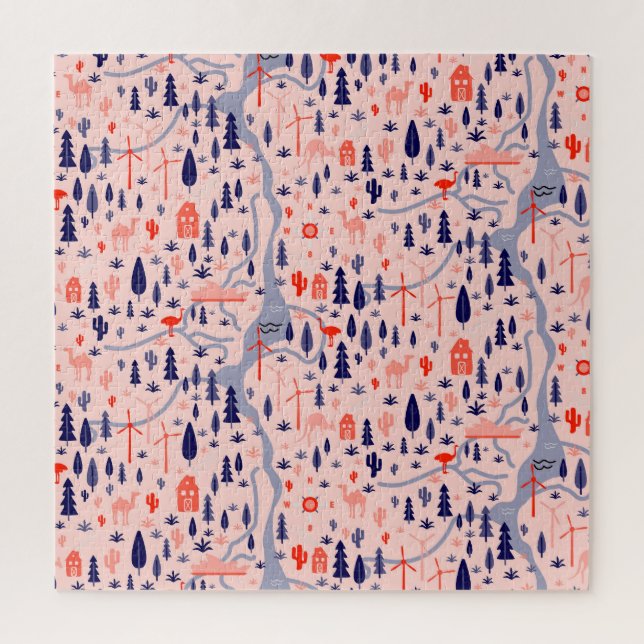 Australian icons, seamless decorative pattern. jigsaw puzzle (Vertical)