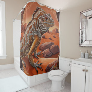 Australian Iguana Lizard Wildlife Scene Shower Curtain
