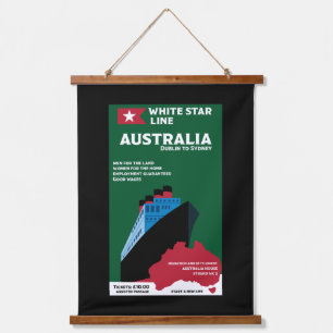 Australian Immigration Vintage Art Hanging Tapestry
