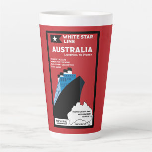 Australian Immigration Vintage Art Latte Mug