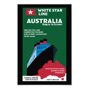 Australian Immigration Vintage Art Photo Print