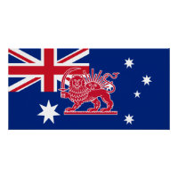Australian Iranian Lion and Sun Heritage Flag