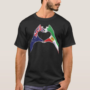 Australian Iranian Unity Heart with Lion and Sun T-Shirt