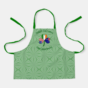 Australian Irish American Shamrock Flag Personaliz Apron