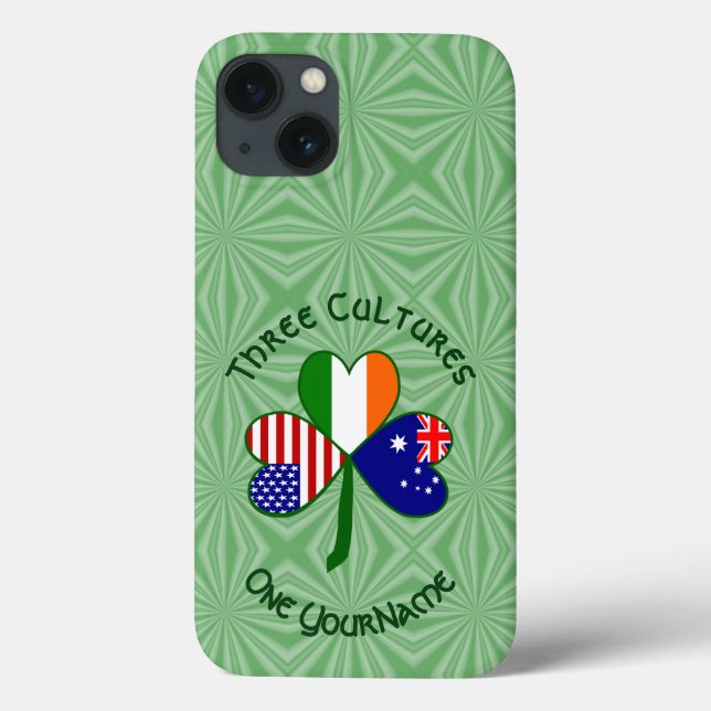 Australian Irish American Shamrock Personalised  Case-Mate iPhone Case (Back)