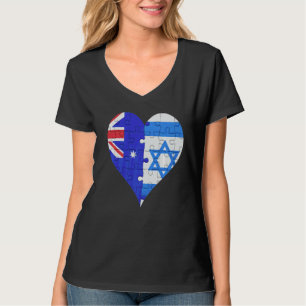 Australian Isreali Flag Heart T-Shirt