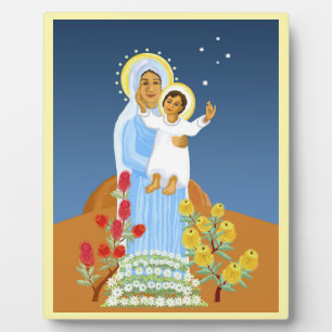 Australian Jesus and Mary Plaque