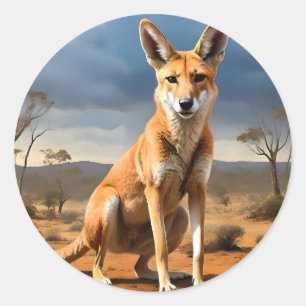 Australian Kangaringo, ( Kangaroo Dingo), Classic Round Sticker