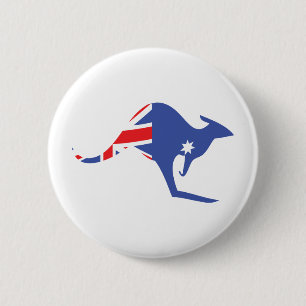 australian kangaroo 6 cm round badge