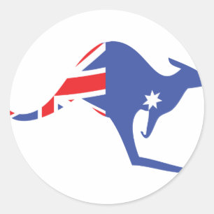 australian kangaroo classic round sticker