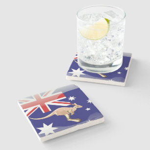 Australian kangaroo stone coaster