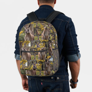 Australian Kangaroos In A Photo Collage, Printed Backpack