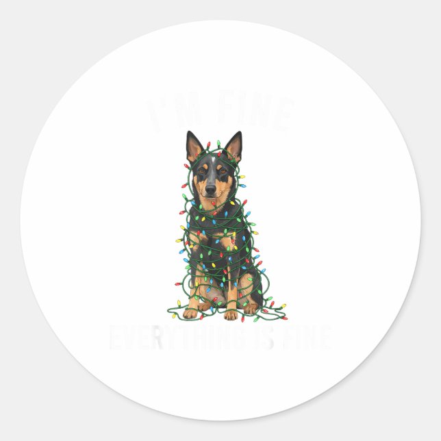 Australian Kele Christmas I'm Fine Everything Is F Classic Round Sticker (Front)