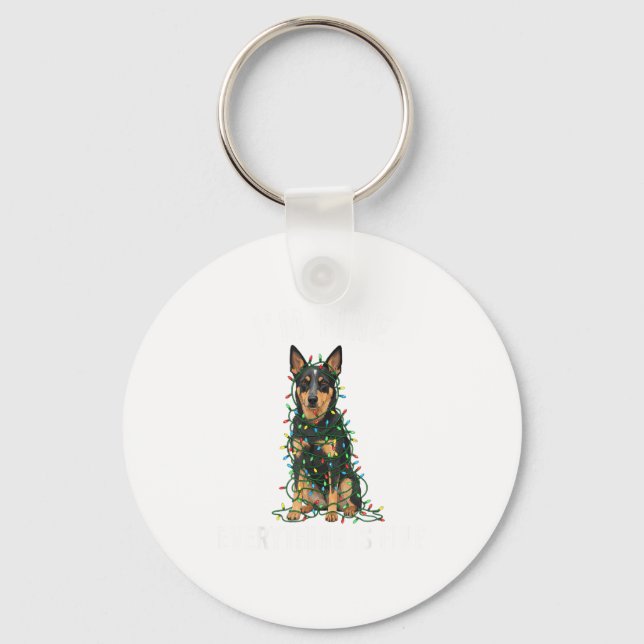 Australian Kele Christmas I'm Fine Everything Is F Key Ring (Front)