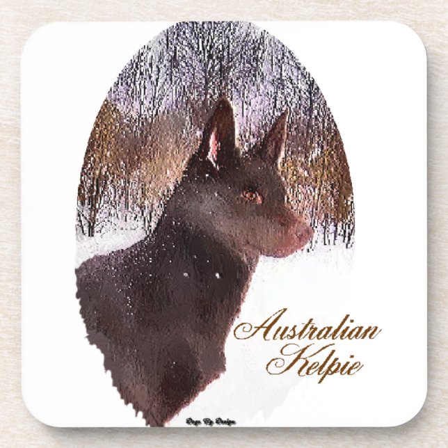 Australian Kelpe Art Coaster (Front)