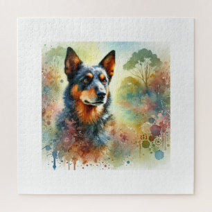 Australian kelpie 141024AREF150 - Watercolor Jigsaw Puzzle