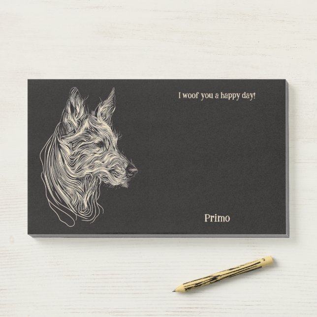 Australian Kelpie Abstract Art Dog Name  Post-it Notes (On Desk)