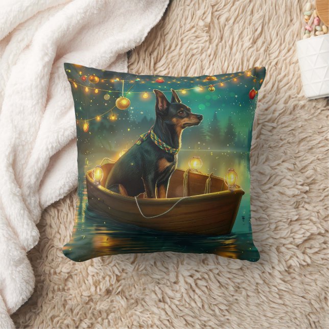 Australian Kelpie Christmas Festive Voyage Cushion (Blanket)