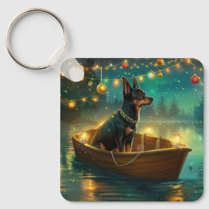 Australian Kelpie Christmas Festive Voyage Key Ring