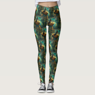 Australian Kelpie Christmas Festive Voyage Leggings