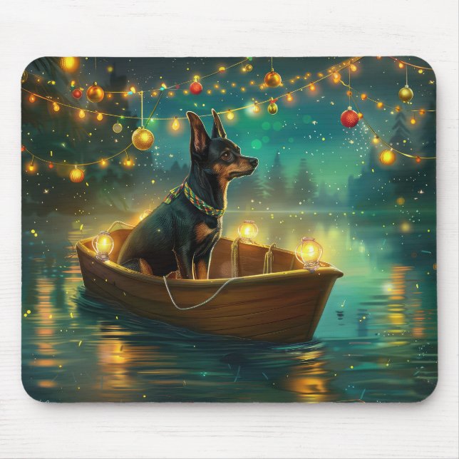 Australian Kelpie Christmas Festive Voyage Mouse Mat (Front)