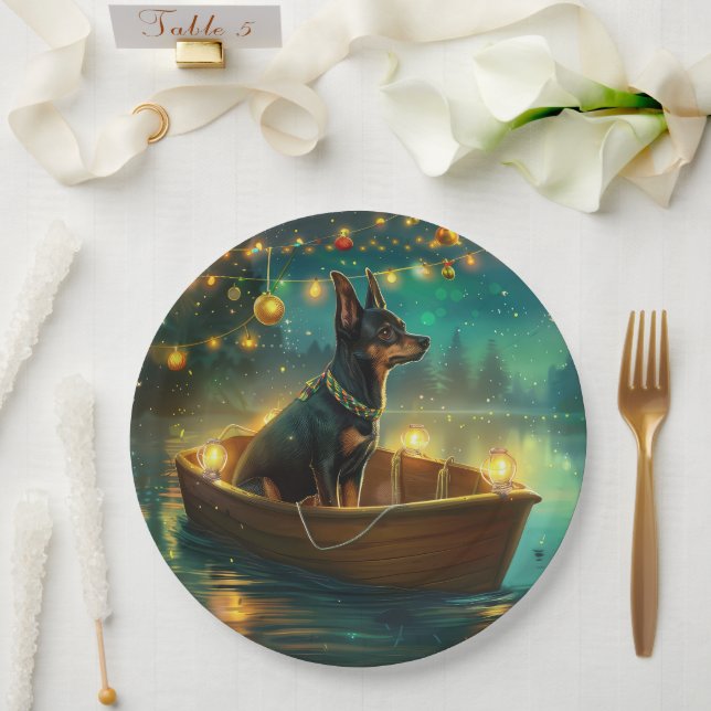 Australian Kelpie Christmas Festive Voyage Paper Plate (Wedding)