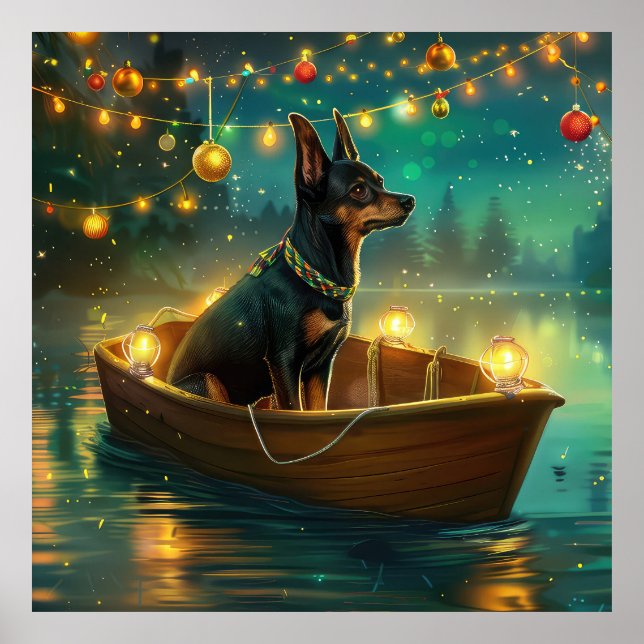 Australian Kelpie Christmas Festive Voyage Poster (Front)