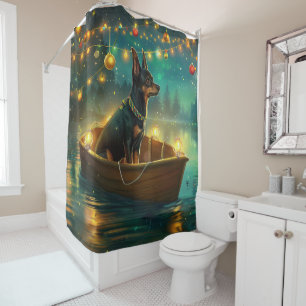 Australian Kelpie Christmas Festive Voyage Shower Curtain