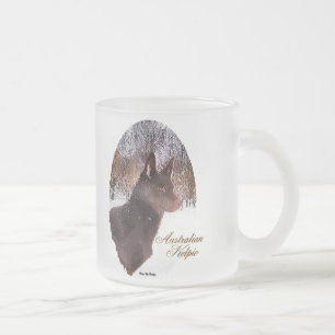 Australian Kelpie Christmas Gifts Frosted Glass Coffee Mug