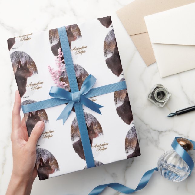 Australian Kelpie Christmas Holiday Wrapping Paper (Gifting)