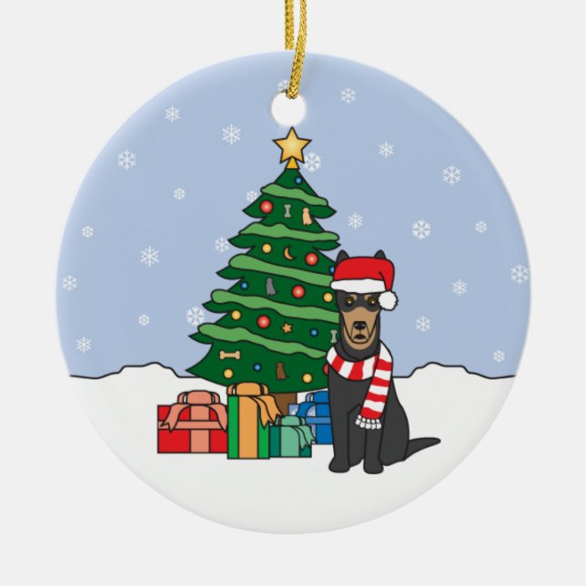 Australian Kelpie Christmas Ornament (Front)