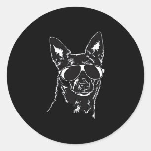 Australian Kelpie cool dog sunglasses Classic T-Sh Classic Round Sticker