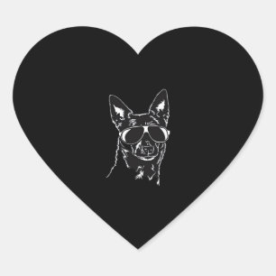 Australian Kelpie cool dog sunglasses Classic T-Sh Heart Sticker