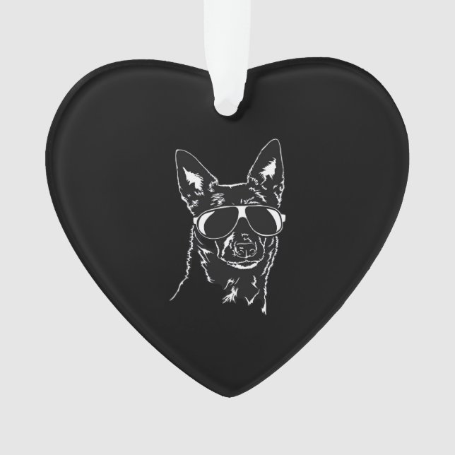 Australian Kelpie cool dog sunglasses Classic T-Sh Ornament (Front)