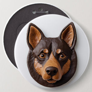 Australian Kelpie Dog 3D Inspired 6 Cm Round Badge