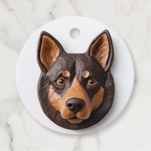 Australian Kelpie Dog 3D Inspired Favour Tags