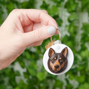 Australian Kelpie Dog 3D Inspired Key Ring