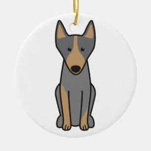 Australian Kelpie Dog Cartoon Ceramic Tree Decoration
