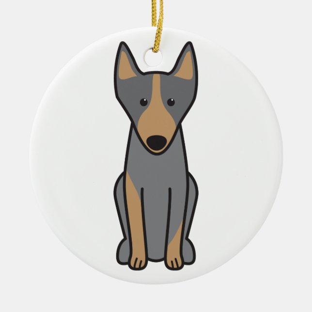 Australian Kelpie Dog Cartoon Ceramic Tree Decoration (Front)