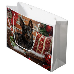 Australian Kelpie Dog Christmas Festive  Large Gift Bag