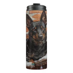 Australian Kelpie Dog Christmas Festive  Thermal Tumbler