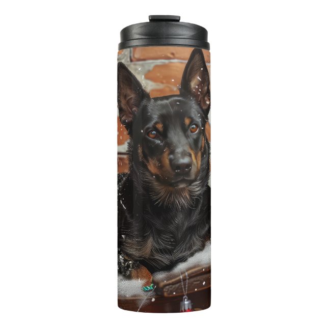 Australian Kelpie Dog Christmas Festive  Thermal Tumbler (Front)