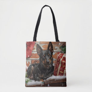 Australian Kelpie Dog Christmas Festive  Tote Bag