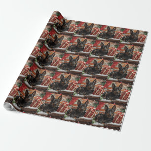 Australian Kelpie Dog Christmas Festive Wrapping Paper