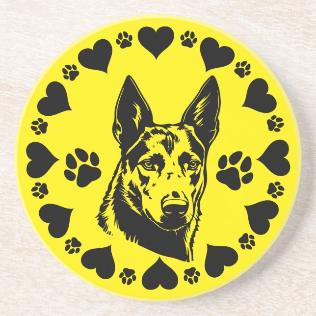 Australian Kelpie Dog  Coaster (Front)