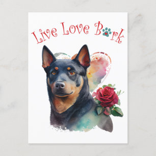 Australian Kelpie Dog Mum Floral Postcard