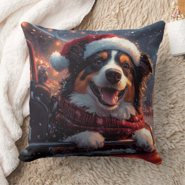 Australian Kelpie Dog Roller Coaster Christmas Cushion (Blanket)