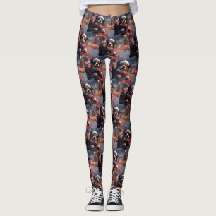 Australian Kelpie Dog Roller Coaster Christmas Leggings