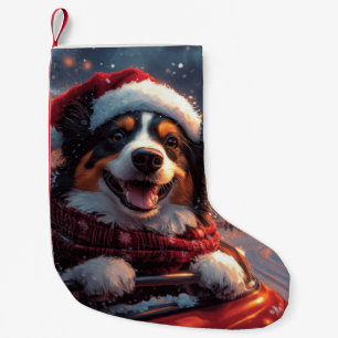 Australian Kelpie Dog Roller Coaster Christmas Small Christmas Stocking